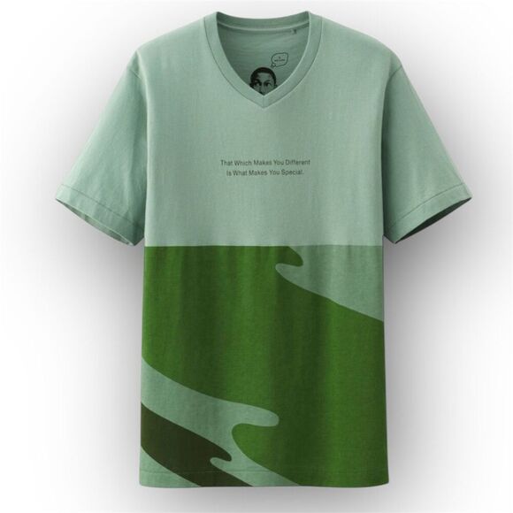 I Am Other x Uniqlo, Pharrell Williams Quote T-Shirt Green Multi Men’s Large - Picture 1 of 8